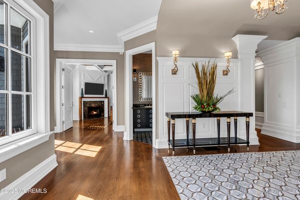 Fireplace, Interior, Recessed Lighting, Wood Texture Flooring