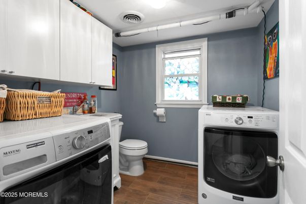 Interior, Washer, Wood Texture Flooring