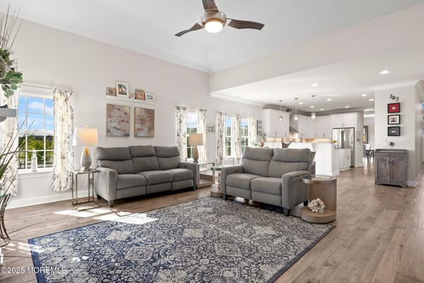 Interior, Kitchen, Living room, Pendant Lights, Recessed Lighting, Stainless Steel Appliances, Wood Texture Flooring