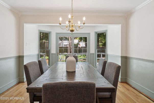 Chandelier, Dining room, Interior, Wood Texture Flooring