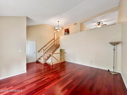 Chandelier, Empty room, Interior, Wood Texture Flooring