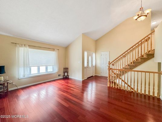 Empty room, Interior, Pendant Lights, Wood Texture Flooring