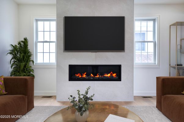 Fireplace, Interior, Wood Texture Flooring