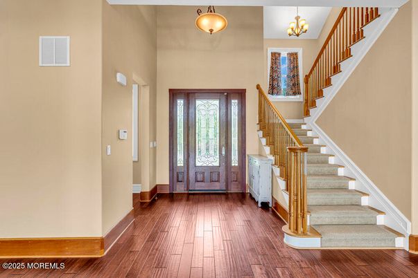 Chandelier, Interior, Wood Texture Flooring