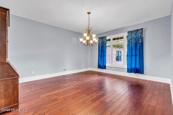 Chandelier, Empty room, Interior, Wood Texture Flooring