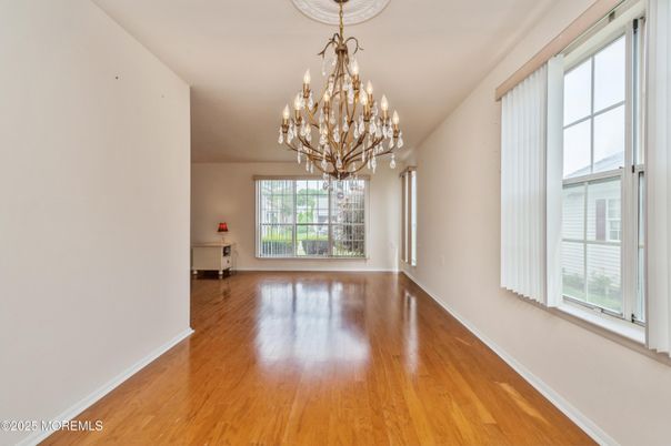 Chandelier, Empty room, Interior, Wood Texture Flooring