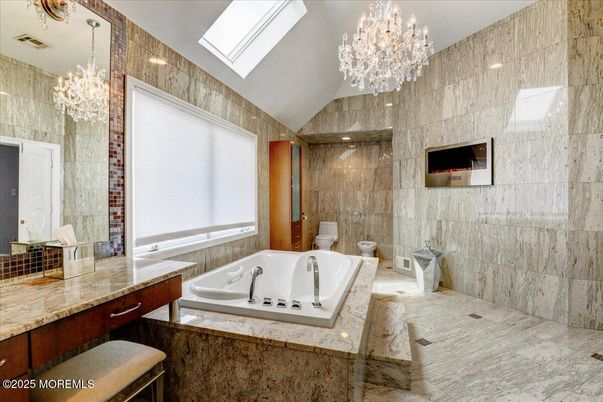Bathroom, Chandelier, Interior, Recessed Lighting