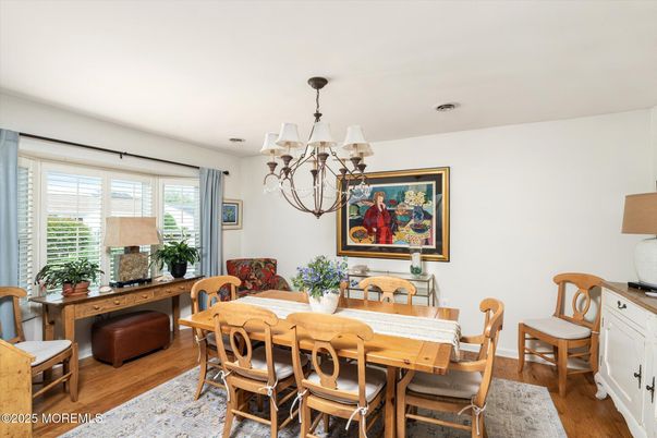 Chandelier, Dining room, Interior, Wood Texture Flooring