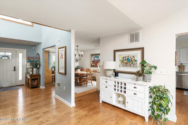 Chandelier, Dining room, Interior, Wood Texture Flooring