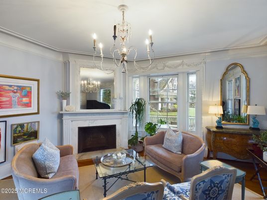 Chandelier, Fireplace, Interior, Living room