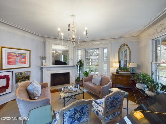 Chandelier, Fireplace, Interior, Living room, Wood Texture Flooring