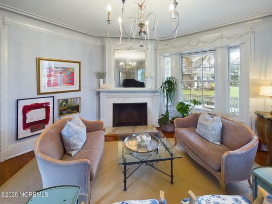 Chandelier, Fireplace, Interior, Living room, Wood Texture Flooring