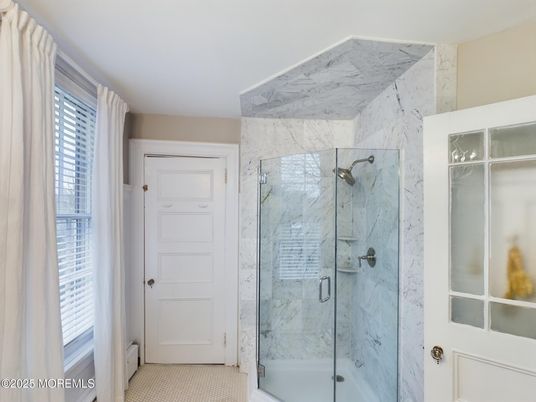 Bathroom, Glass Shower, Interior, Marble Walls
