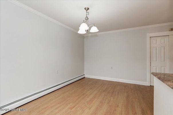 Empty room, Interior, Pendant Lights, Wood Texture Flooring