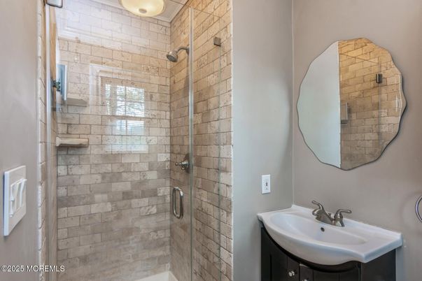 Bathroom, Glass Shower, Interior, Stone Walls