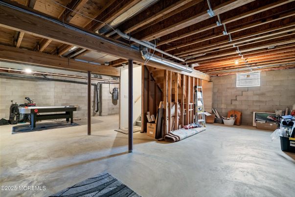 Garage, Interior, Stone Walls, Wooden Beams