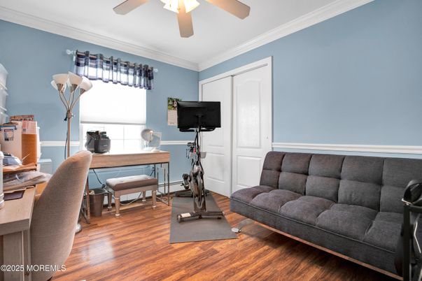 Fitness Equipment, Home Office, Interior, Wood Texture Flooring