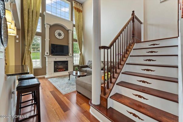 Fireplace, Interior, Wood Texture Flooring