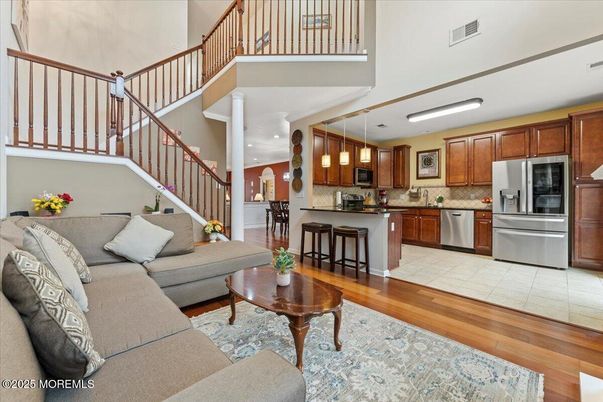 Interior, Kitchen, Living room, Pendant Lights, Recessed Lighting, Stainless Steel Appliances, Wood Texture Flooring