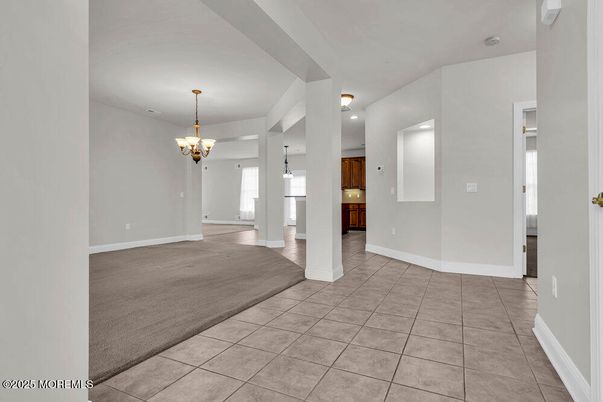 Chandelier, Empty room, Interior