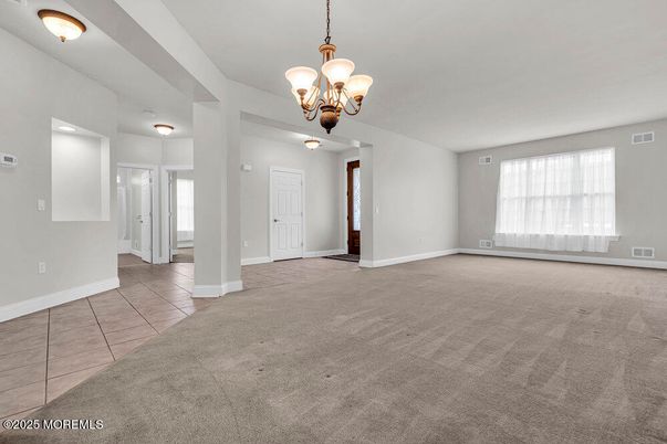 Chandelier, Empty room, Interior