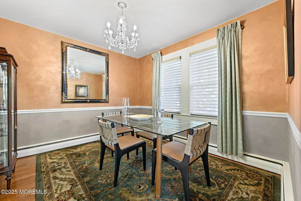 Chandelier, Dining room, Interior, Wood Texture Flooring