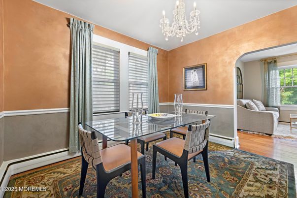 Chandelier, Dining room, Interior, Wood Texture Flooring