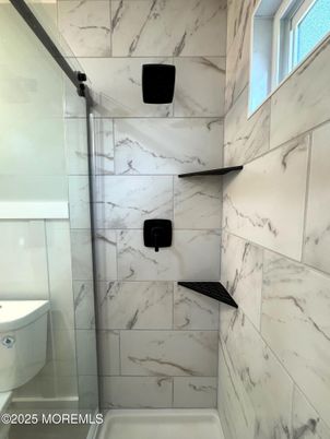 Bathroom, Glass Shower, Interior, Marble Walls