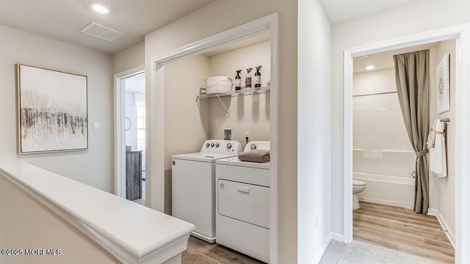 Interior, Recessed Lighting, Utility Closets, Washer, Wood Texture Flooring