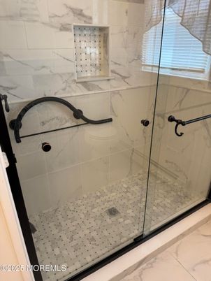 Bathroom, Glass Shower, Interior, Marble, Marble Walls