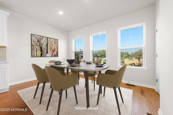 Dining room, Interior, Recessed Lighting, Water, Wood Texture Flooring