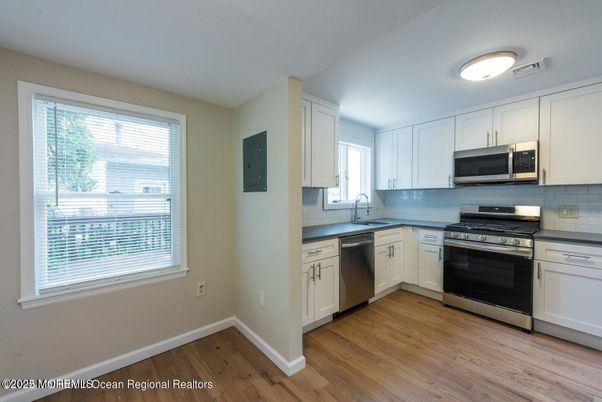 Interior, Kitchen, Stainless Steel Appliances, Wood Texture Flooring