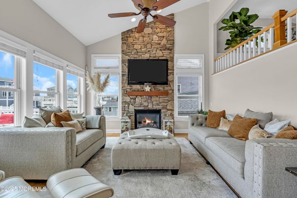 Fireplace, Interior, Living room, Stone Walls