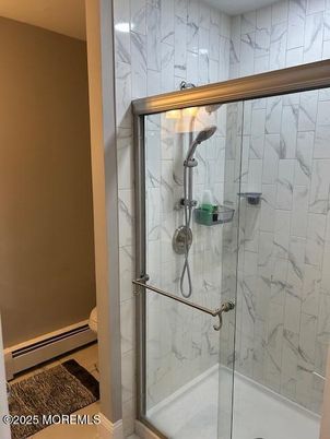 Bathroom, Glass Shower, Interior, Marble Walls