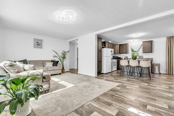 Interior, Kitchen, Living room, Stainless Steel Appliances, Wood Texture Flooring