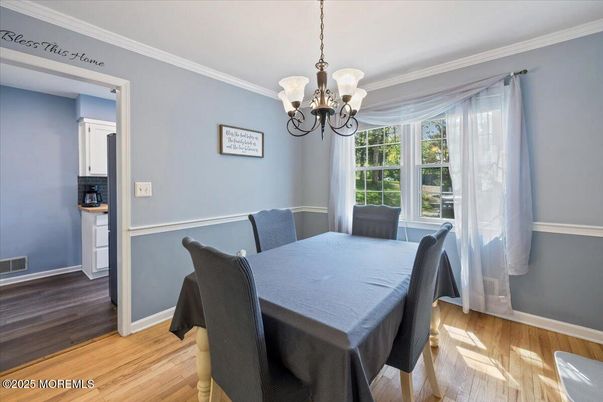 Chandelier, Dining room, Interior, Wood Texture Flooring
