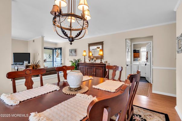 Chandelier, Dining room, Interior, Wood Texture Flooring