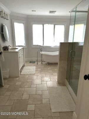 Bathroom, Free Standing Baths, Glass Shower, Interior