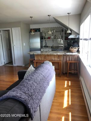 Interior, Kitchen, Pendant Lights, Wood Texture Flooring