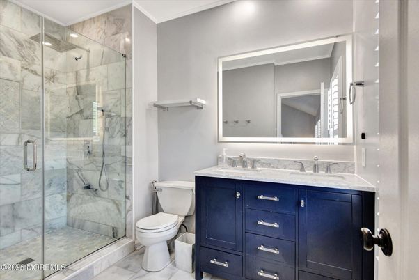 Bathroom, Glass Shower, Interior, Marble, Marble Walls