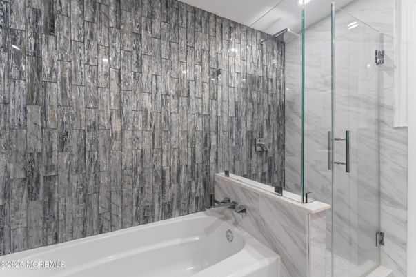 Bathroom, Glass Shower, Interior, Marble Walls