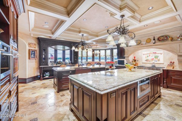 Chandelier, Interior, Kitchen, Pendant Lights, Recessed Lighting, Stainless Steel Appliances