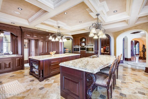 Chandelier, Interior, Kitchen, Pendant Lights, Recessed Lighting, Stainless Steel Appliances