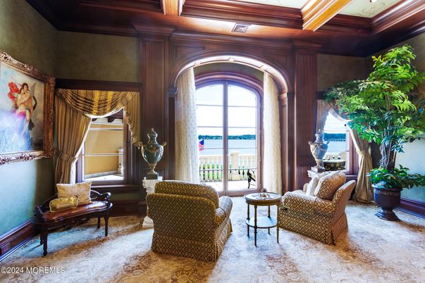 Interior, Living room, Recessed Lighting, Water, Wooden Walls
