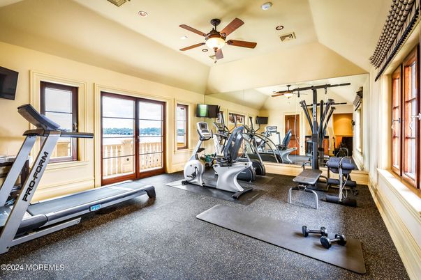 Fitness Equipment, Gym, Interior, Recessed Lighting, Water