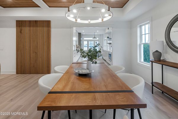 Chandelier, Dining room, Interior, Pendant Lights, Wooden Ceilings, Wood Texture Flooring