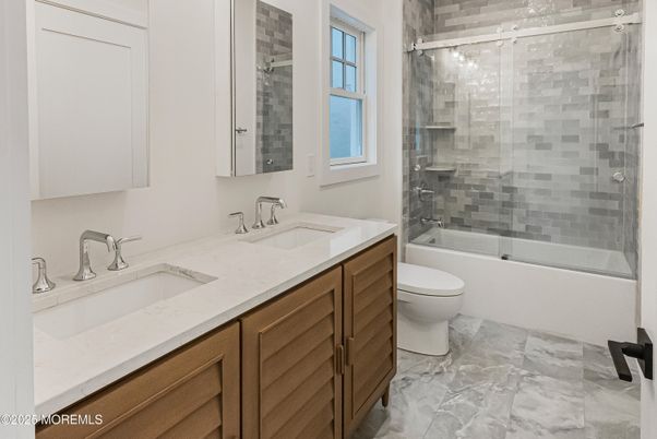 Bathroom, Dual Sink Vanities, Glass Shower, Interior, Marble