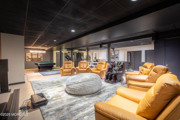 Billiard Table, Home Theatre Room, Game Room, Interior, Living room, Recessed Lighting