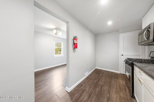 Interior, Kitchen, Recessed Lighting, Wood Texture Flooring