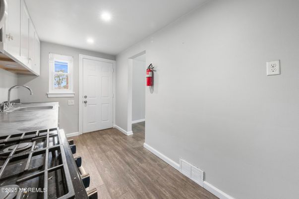 Interior, Kitchen, Recessed Lighting, Wood Texture Flooring